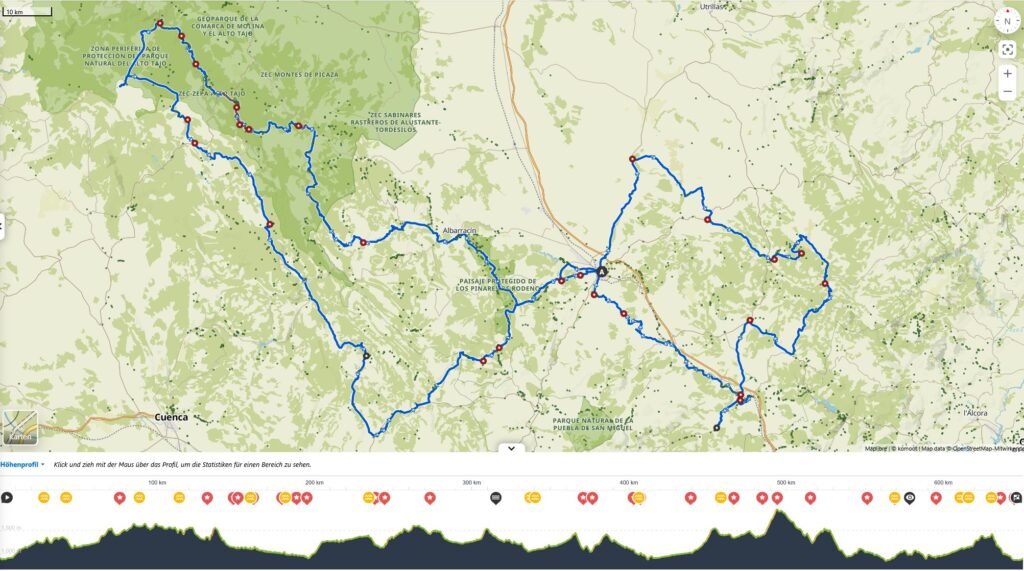Die Route westlich von Madrid